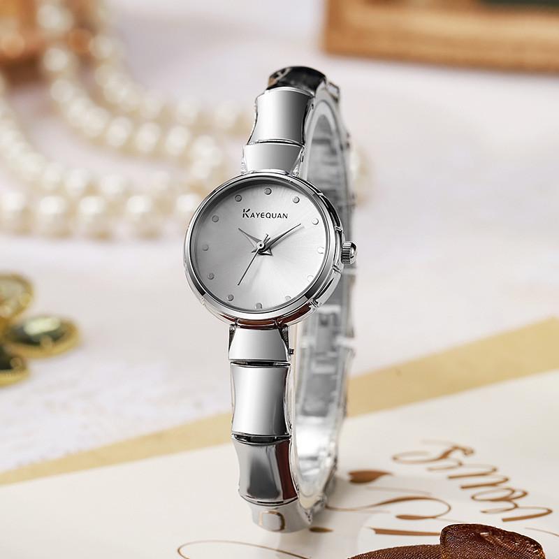 Kayequan Bamboo Bead Bracelet Watch For Women Quartz Movement Fashion Casual Jewelry