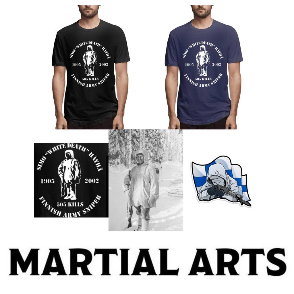 Finský voják Armádní veterán Odstřelovač Simo Hayha Světová válka MMA Kickbox UFC Muay Thai Tričko Retro Vintage Potisk Muži Ženy Krátký rukáv Kulatý výstřih