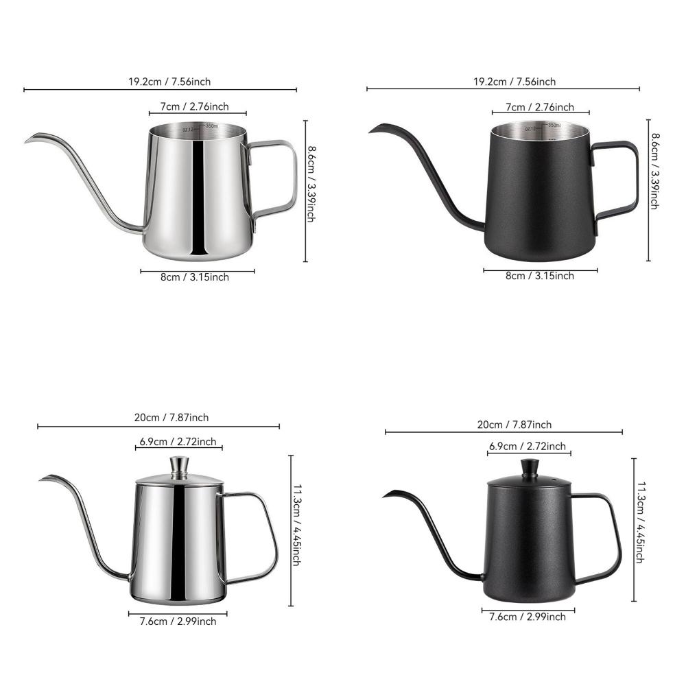 1pc Stainless steel coffee pot with narrow mouth; home pour-over coffee pot with narrow mouth and long spout; coffee mug