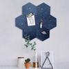 Hexagon Felt Board Tiles Self Adhesive Wall Bulletin Board Felt Memo Board Notice Board with Push Pins for Home Wall Decal Decor