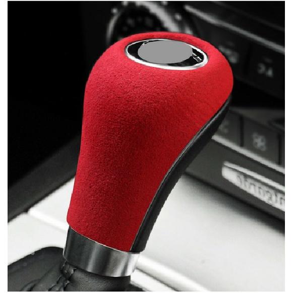 Suede Leather Wrapping Gear Shift Knob Cover Trim For Mercedes Benz w204 w212