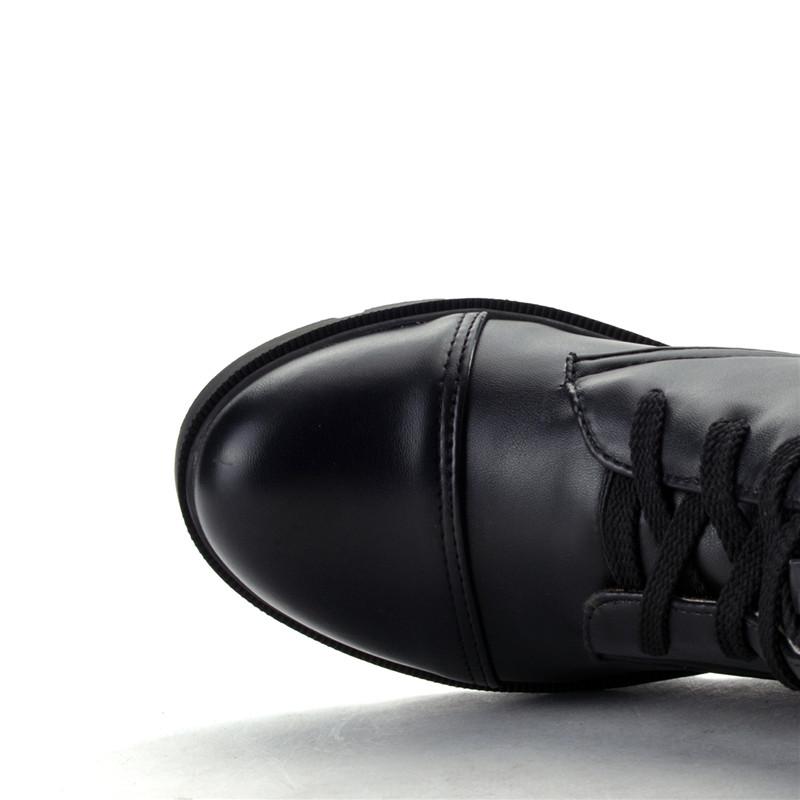 Women's Low-heeled Medium Boots Autumn and Winter New Solid Color Large-size Thick-heeled Roman Casual Boots