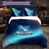Set Biancheria da Letto Calcio Crystal Palace 3 Pezzi Morbido Copripiumino con Federe Set Decorazione Camera da Letto per la Casa