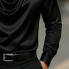 Men's Tops Long Sleeve Turn-Down Collar Soft Breathable Polyester Shirt for Beachwear Daily Office Party