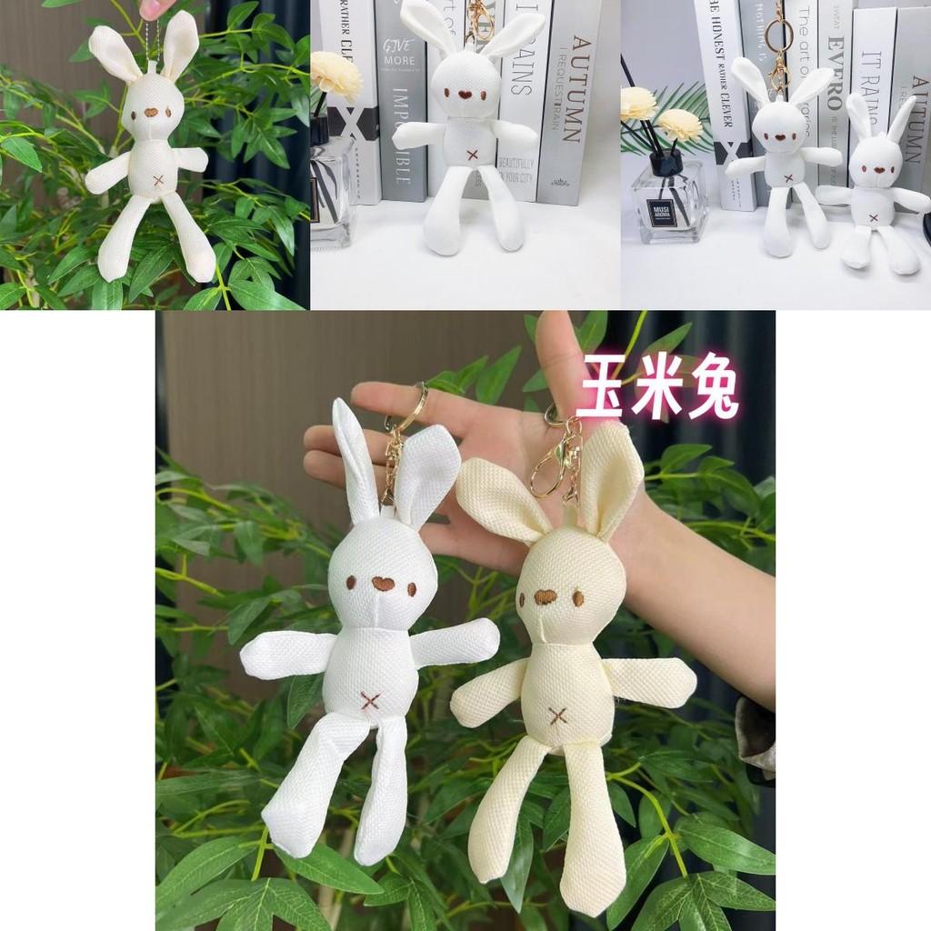 Adorable Miniature Corn Rabbit Plush Toy Keychain Doll Soft Stuffed Animal
