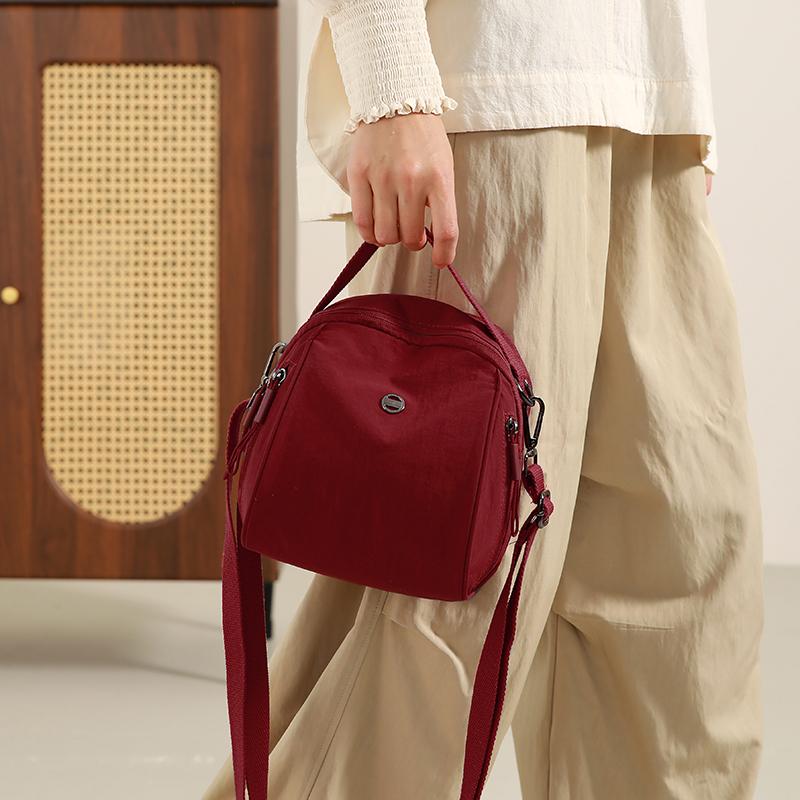 Women's Solid Color Shoulder Bag Multi-function Backpack Student Travel Large Capacity Small Backpack