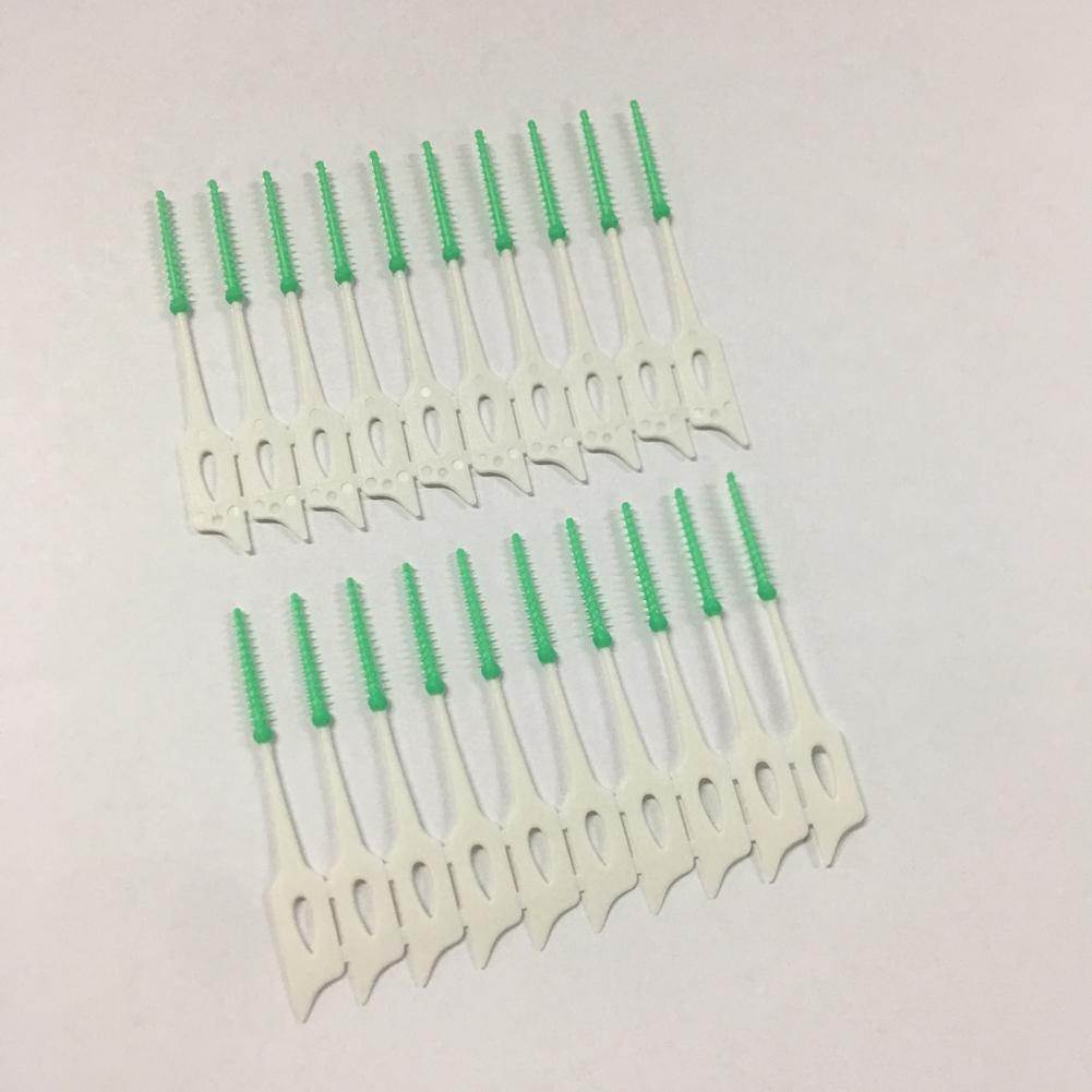 20pcs Disposable Soft Silicone Interdental Brushes Teeth Cleaning Dental Pick Brush Oral Care Toothpick