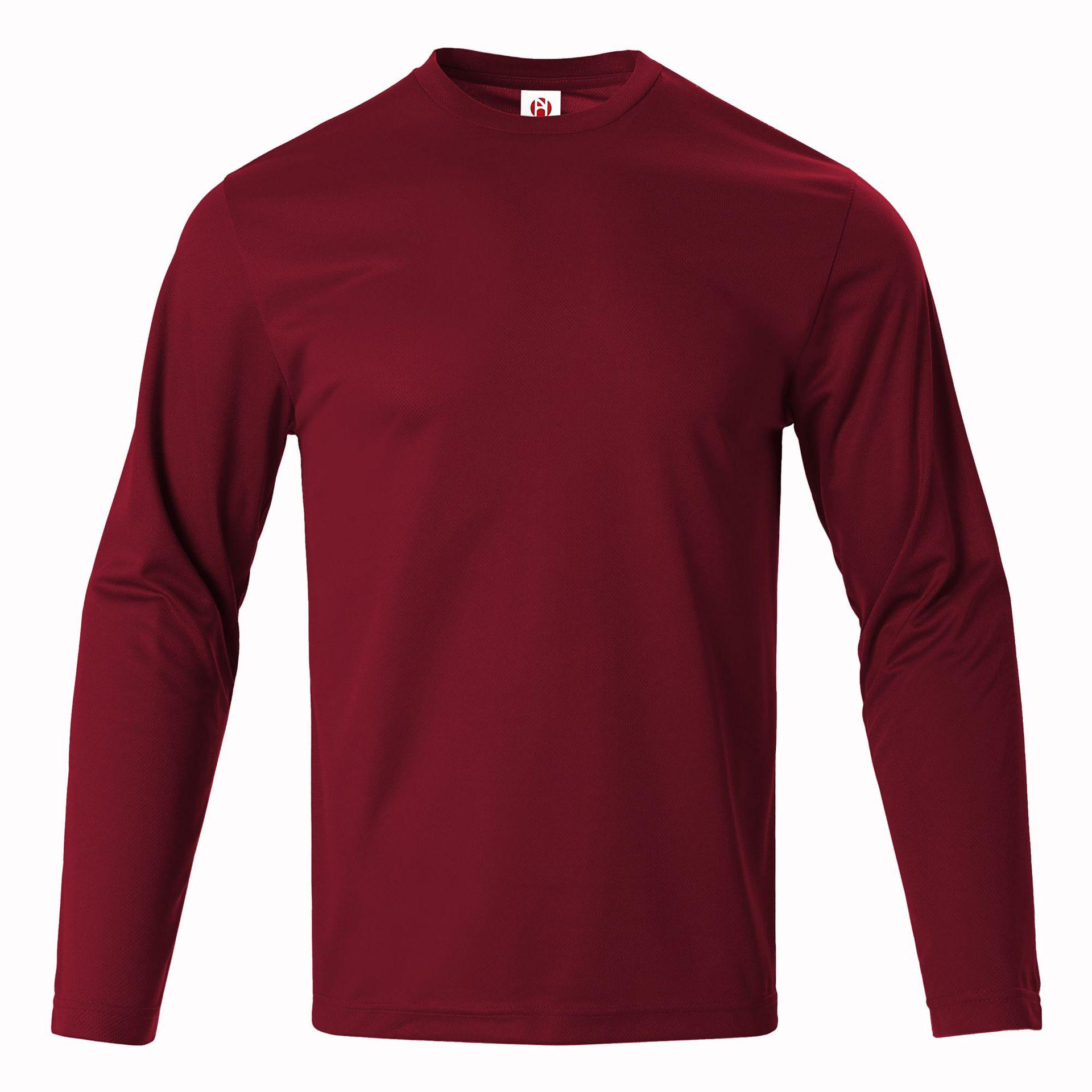 

Men s Long-Sleeve Quick-Dry T-Shirt - American Lee.Hanton, Large Size, Spring/Summer. 2XL вина червоного кольору