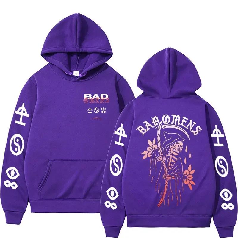 Bad Omens The Concrete Forever Tour Hooded Unisex Harajuku Hip Hop Gothic Sweatshirt Men Casual Oversized Hoodie Streetwear