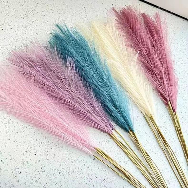 Forcella Singola Capelli di Canna Simulati Capelli di Canna Artificiali Decorazione per la Casa Decorazione Semplice Capelli di Canna a Forcella Singola Fiore Artificiale Oggetti di Scena per Servizi Fotografici