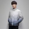 Winter new light down jacket men's light warm men's short hooded stand-up collar gradual change color duck down cold jacket