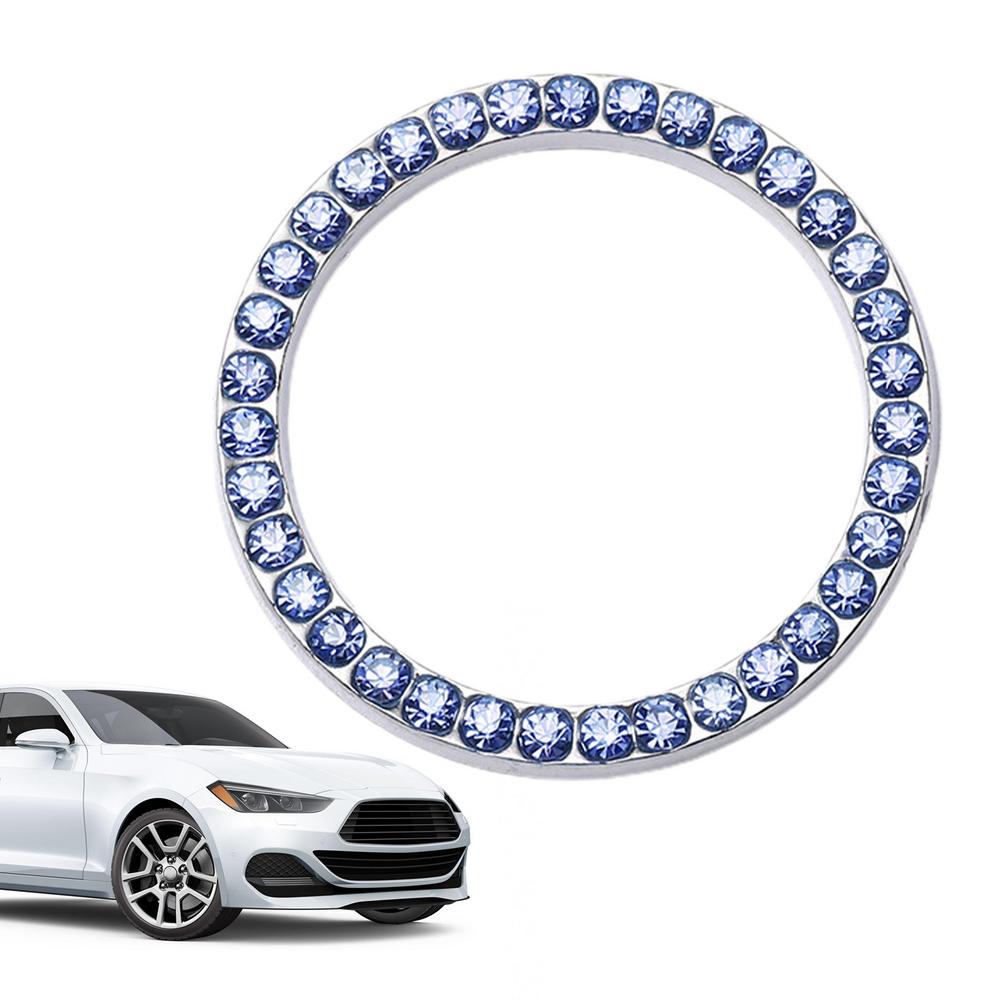 

Car Engine Start Button Cover Start Stop Button Glitter Sparkling Interior Decoration Protective Car Ignition Ring For SUV Car синій