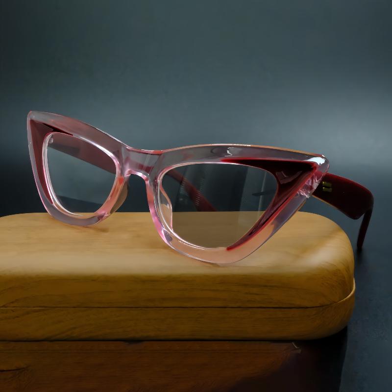 Trekant Katteøye Fotokromiske Presbyopibriller Dame INS Stil Mote Skift Grå Lesebriller med Pluss Dioptrier