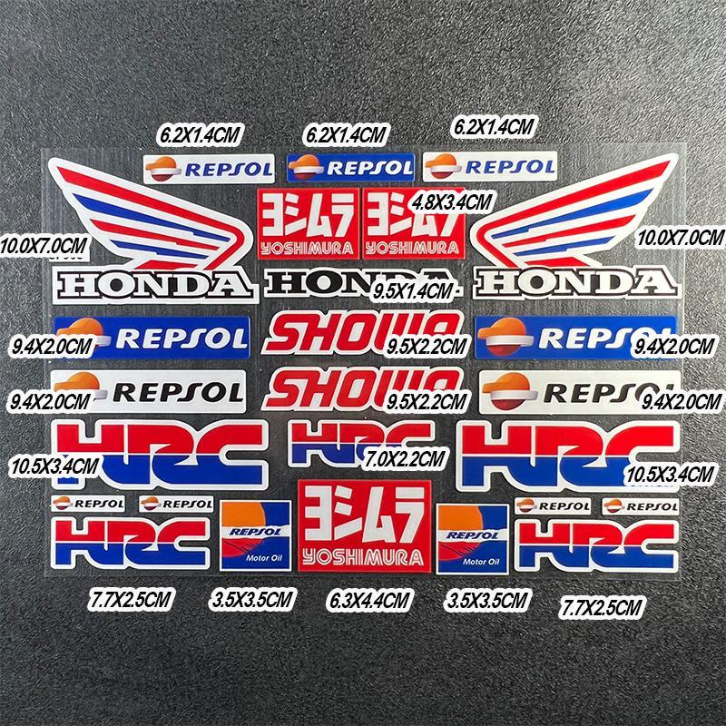 2025 for Honda Motorcycle Decoration Stickers Reflective Waterproof Helmet Racing Decals HRC Accessories Sponsor Stickers OB6 bpxh8
