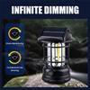 Solar Powered Outdoor Camping Lantern with Knob Portable Tent Light Dimmable Hanging Retro Lantern for Hiking Emergency