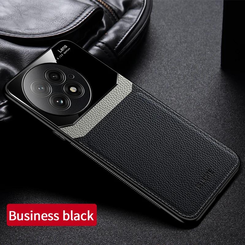 EUCAGR Acrylic PU Leather Case For Oneplus 13 13T 12 11 9R 8T 8Pro Camera Protect Phone Back Cover for Oneplus 13 Frame Coque