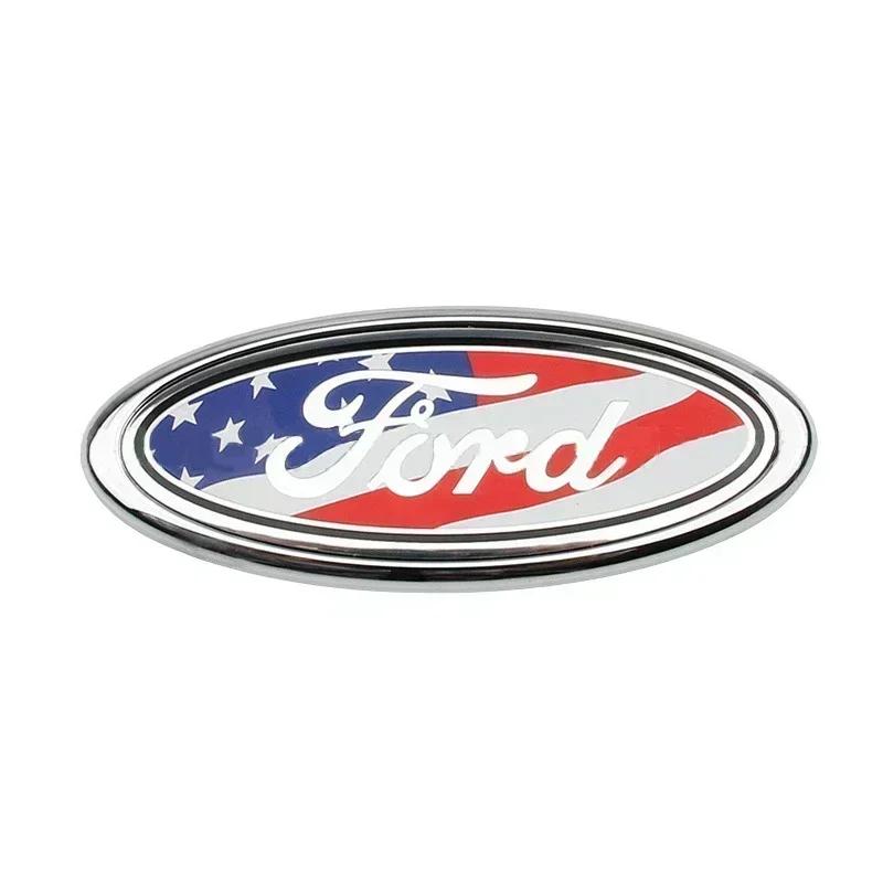 11.5x4.5cm ABS Car Front Hood Bonnet Emblem Rear Badge Accessories for Ford MK7 Focus MK2 Fiesta Mondeo F150 Ranger Fusion Kuga