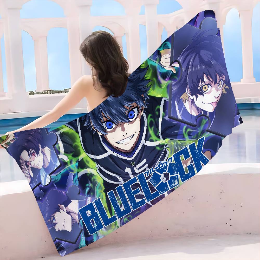 Hot Anime B-BLue L-Lock Microfiber Printed Beach Towel Mountain Climbing Yoga Beach Swimming Running Absorbent Soft Towel