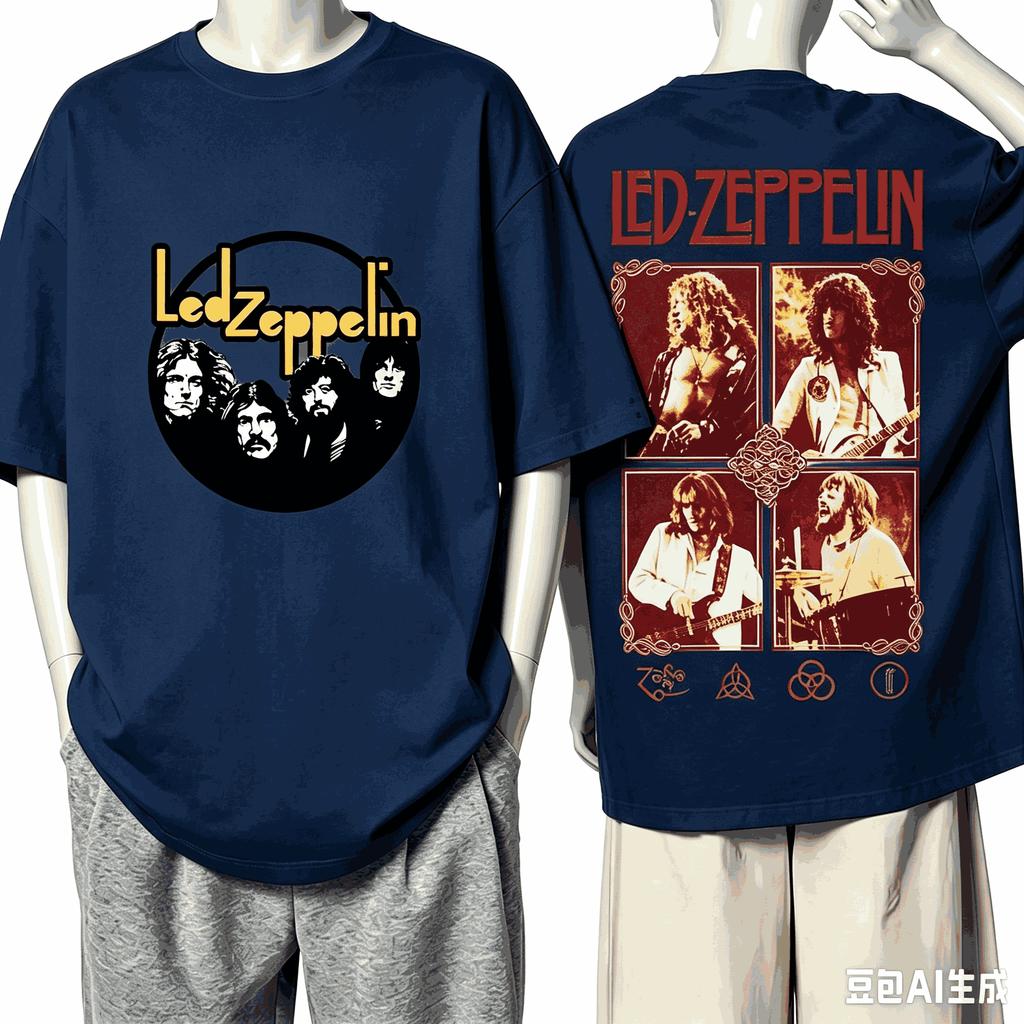Led Zeppelin Voor Fan Cadeau T-shirt Unisex Unisex Harajuku Oversized Unisex Korte Mouw Streetwear Hoge Kwaliteit Koppels Hoge Kwaliteit