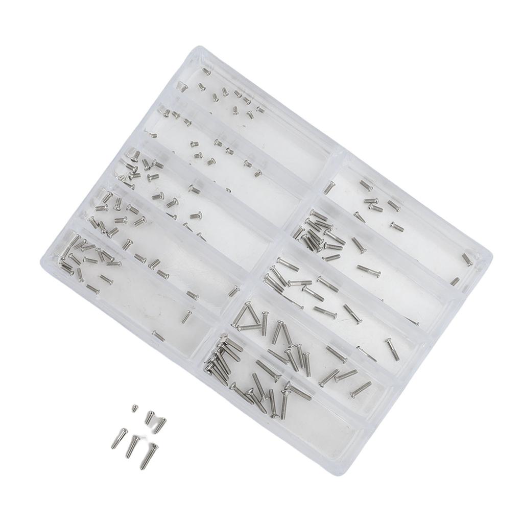Mini Screw Kit Tiny Self Tapping H Shaped Electronic Screws Assortment Kit for Sunglasses Watch Repair Stainless Steel
