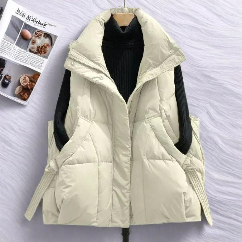 Plus Size Women's Down Cotton-padded Vest Coat Autumn Winter Female Waistcoat Jacket Fashion Overwear