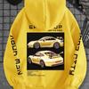 Womens Car Model Print Loose Hoodie Tops Blouse Sweatshirt Casual Long Sleeve Pullover Tops