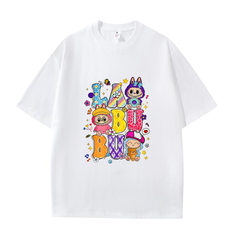 D06-53 MINISO 2026 Summer High-quality Printed Pure Cotton Shoulder Style Men's and Women's Round Neck Short Sleeved Couple T-shirt