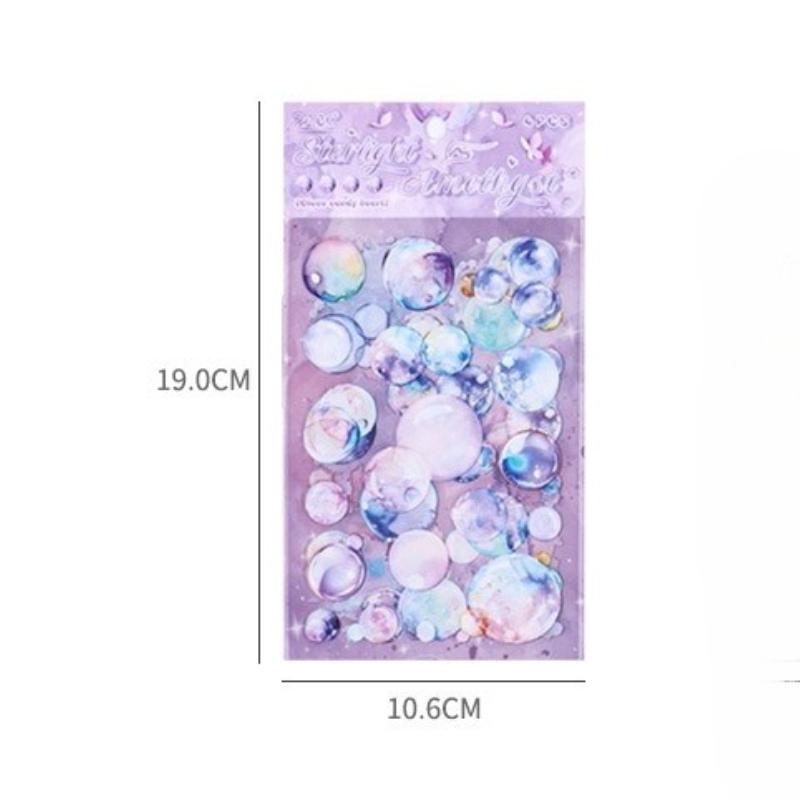 4 Sheets Colorful Bubble Stickers PET Material DIY Scrapbooking Art Collage Stationery Planner Decor Diary Stickers