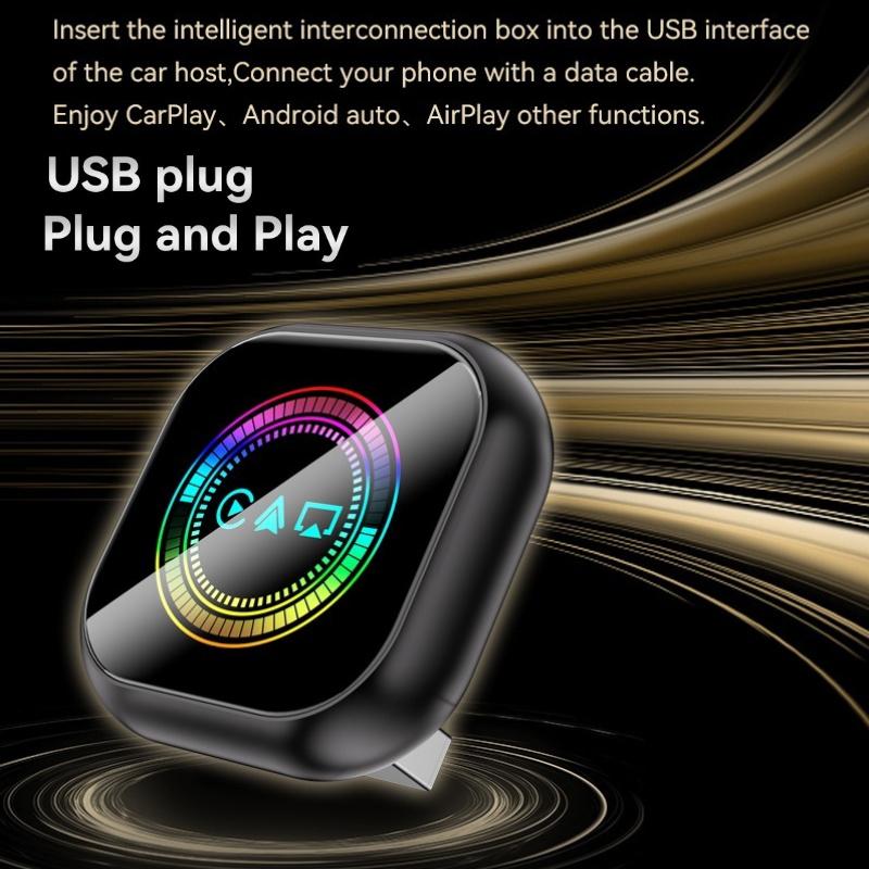 3-in-1 Kabelgebundener zu Drahtloser CarPlay-Adapter für Airplay Android Auto MirrorLink Bluetooth+ WLAN USB-Dongle Auto-KI-Box