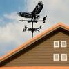 Weathercock Weather Vane Metal Black Wind Direction Weatherproof Roof Garden Decor,