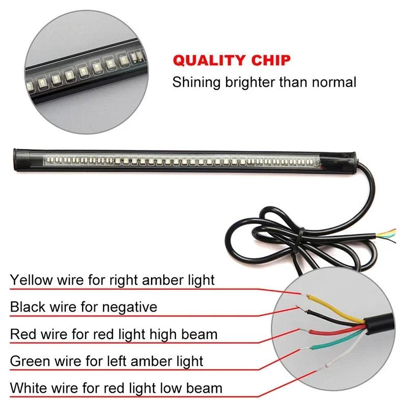 

Turn Signal Lamp Strip Bar DC 12V Motorcycle Accessory Brake For Honda/Yamaha/KTM License Plate Practical LED Light China Mainland
