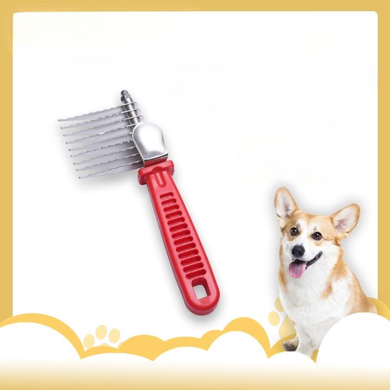 Hundebürste Haustierpflege Werkzeuge Hunderechen Kamm Trimmer Edelstahl Katze Hundekamm zum Entfilzen Entfernen von totem verfilztem & verknotetem Haar