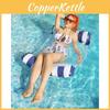 Portable Pvc Striped Water Hammock With Backrest Adult Floating Lounge Chair Yellow