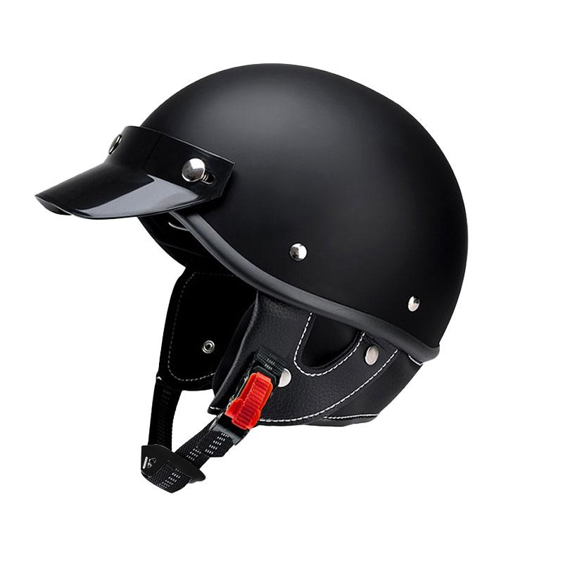 Stylish Vintage Half Helmet – Lightweight Open Face with Breathable Liner, Retro Motorcycle Gear for Urban Riders