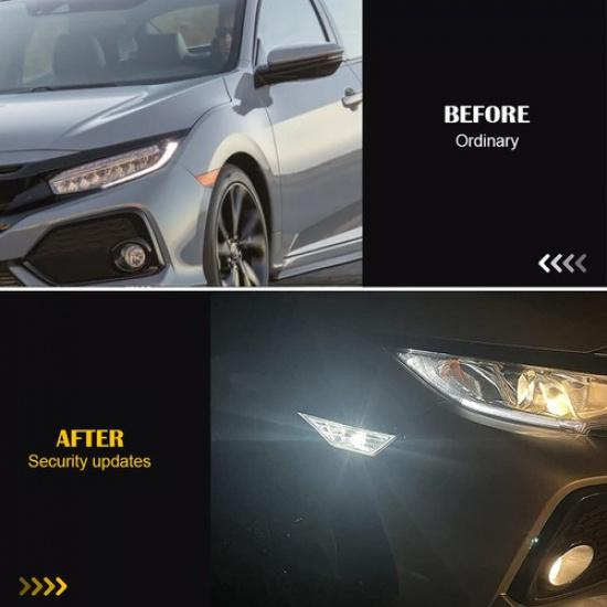 For 2016- Civic Honda Marker Signal Side LED Lights Clear Lens Turn Lamps