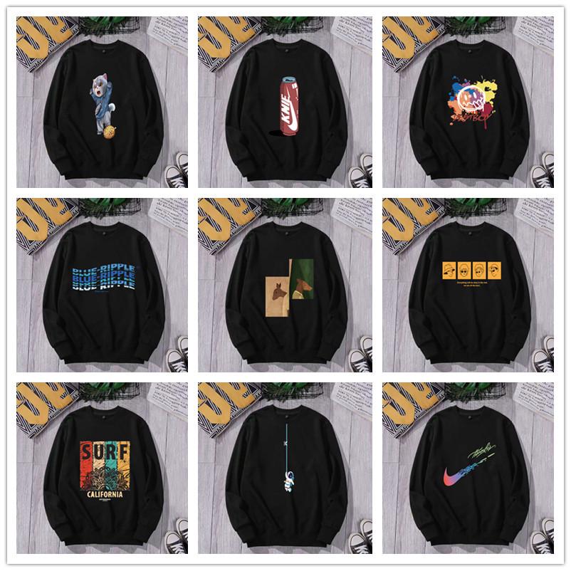 Men's 2023 Trendy Sports Hoodie, Loose Fit, Plus Size, Round Neck, Printed Autumn/Winter Internet Celebrity Style.