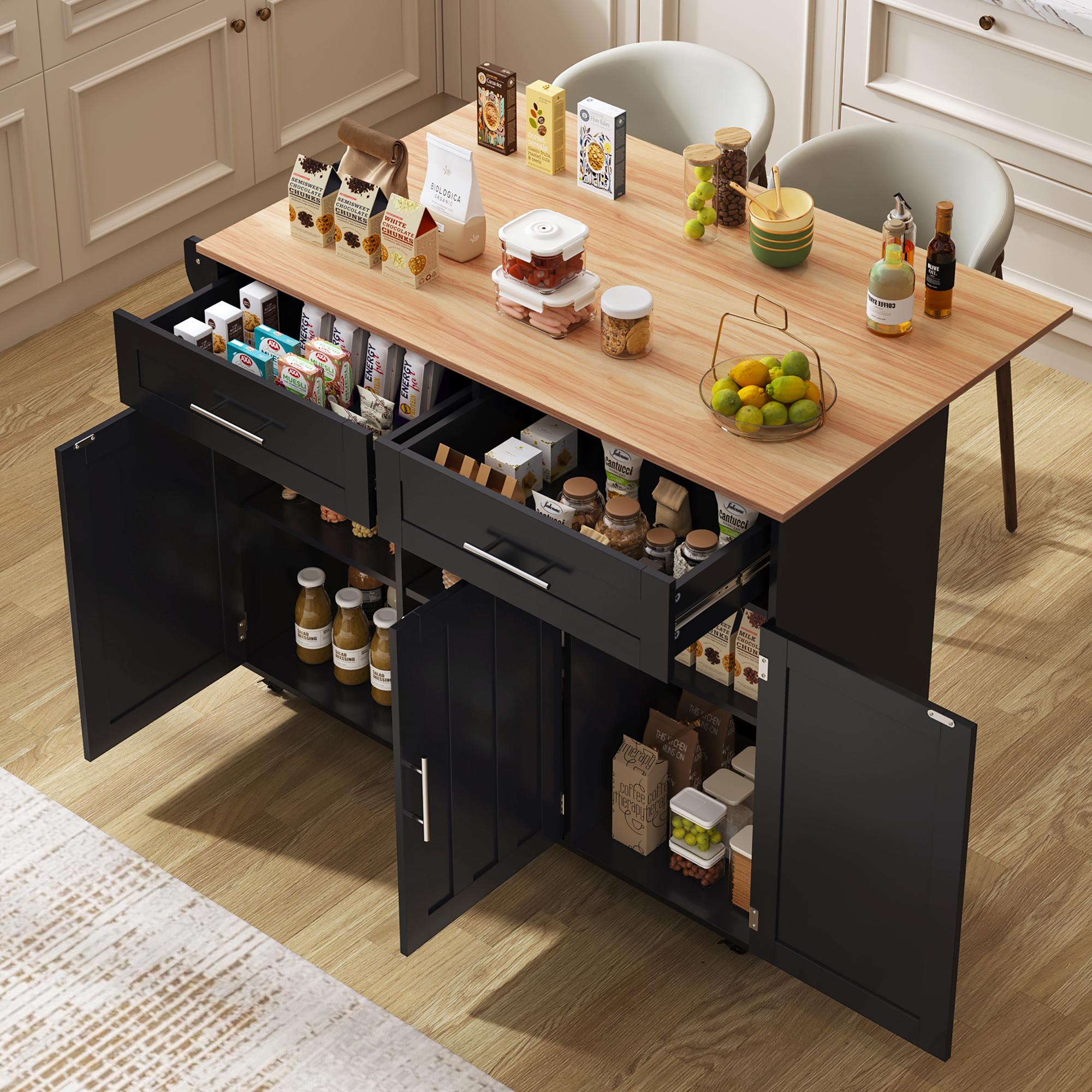 129x46(71)x91.5cm Dining Table Cart/Sideboard, Folding