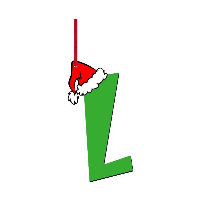 1Pcs Christmas Decoration Green Letter Hanging Christmas Tree Pendant Ornament for Home Decor Navidad New Year 2026 Accessories