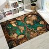 Retro Nautical Map Chart Treasure Map Compass Moto Rug for Bedroom Living Room Sofa Home Doormat Decor,Kids Non-slip Floor Mat