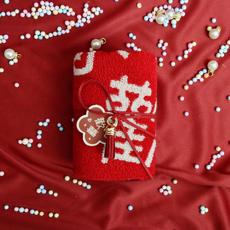 Festive Pure Cotton Red Gift Towel for Candy Display - Perfect for New Year, National Day, and Mid-Autumn Celebrations
