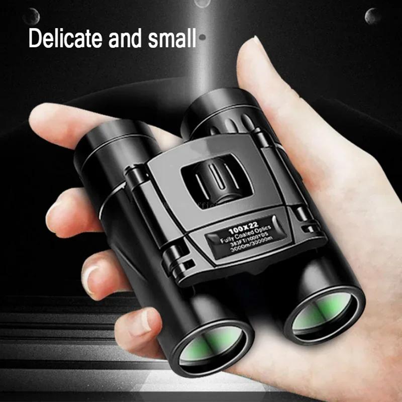 100x22 Mini Telescope Powerful Binoculars 2000M Long Range Folding BAK4 FMC Optics For Hunting Sports Outdoor Camping Travel