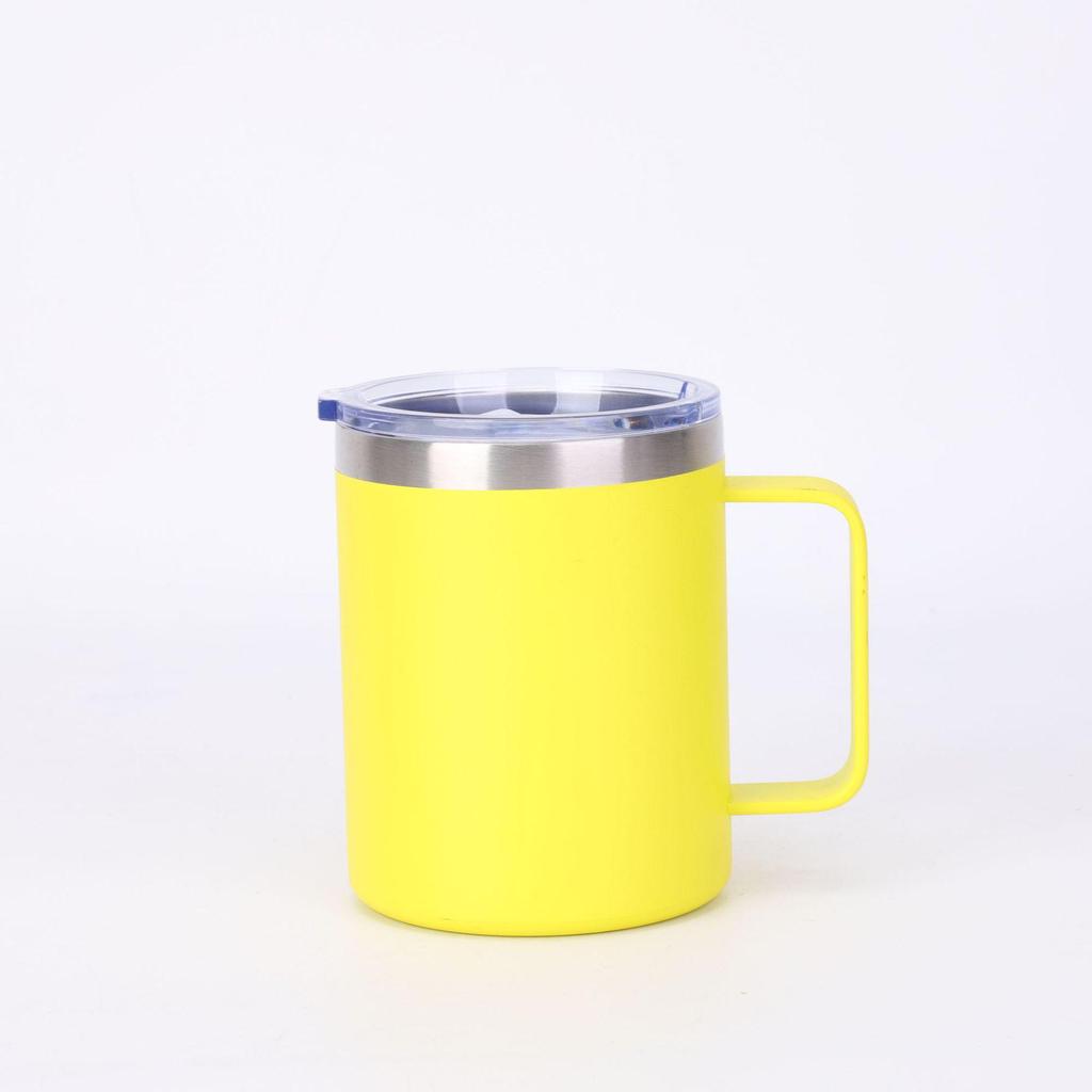 12oz/14oz Stainless Steel Vacuum Flask Mug with Lid & Handle