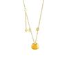 Gold Sand Coin Necklace Set: Women's Light Luxury Chinese Choker with Fat Fu Pendant, High-End Niche Design Clavicle Chain.