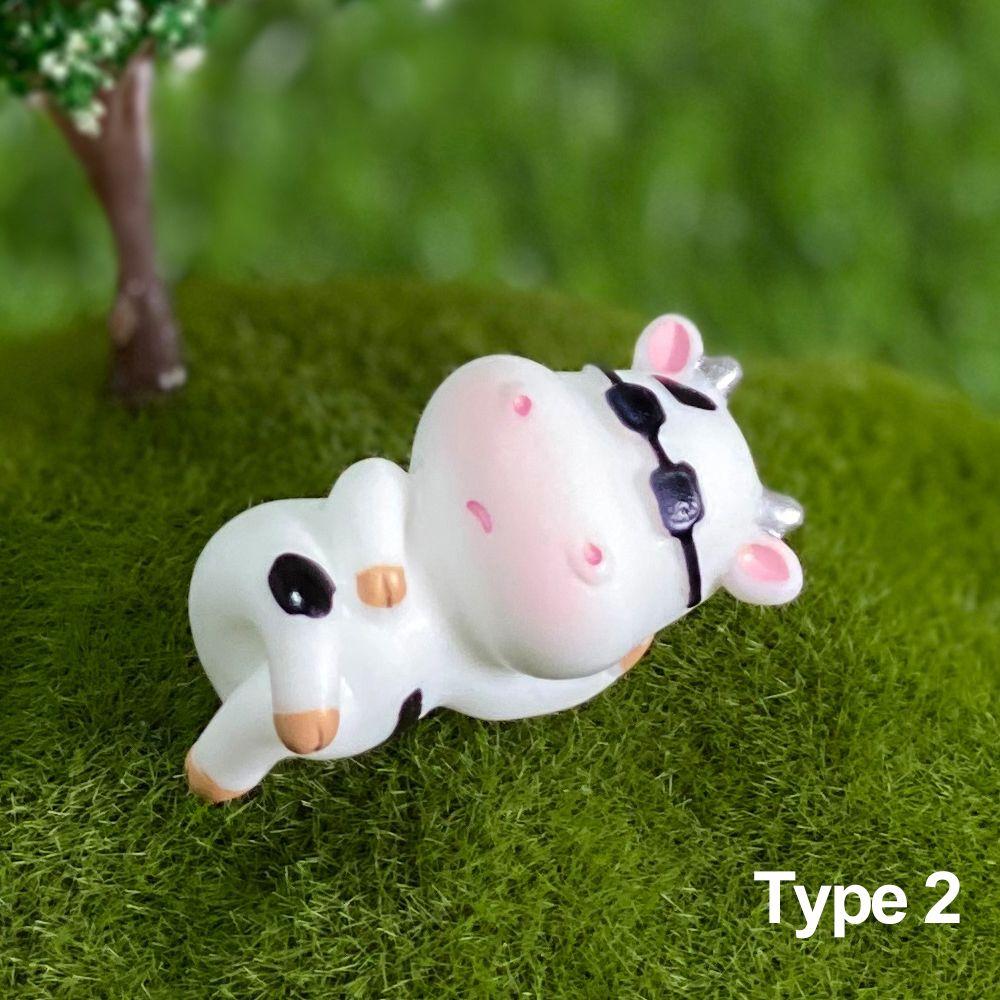 Landscape Home Decoration Little Statue Scene Animal Model Cartoon Cow Figurines Miniature Cattle