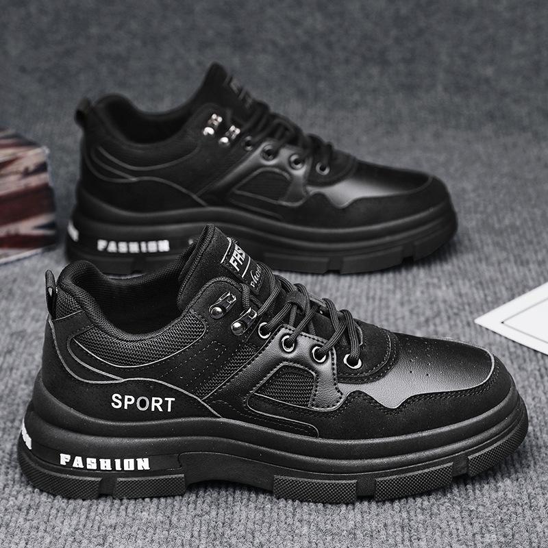 

2025 autumn and winter new men s shoes fashion Martin boots trendy tooling shoes Korean version low-top four-season labor insurance casual shoes men 39 чорний