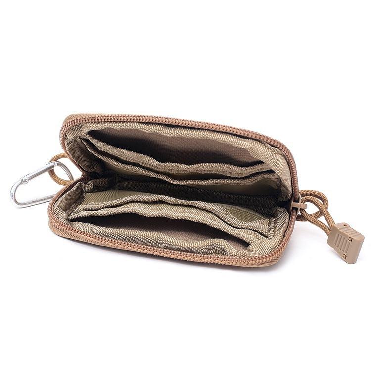 Tactical EDC Pouch Outdoor Key Purse Wallet Coin Purse With Card Slots Pack Zippers Camping Waterproof Waist Bag