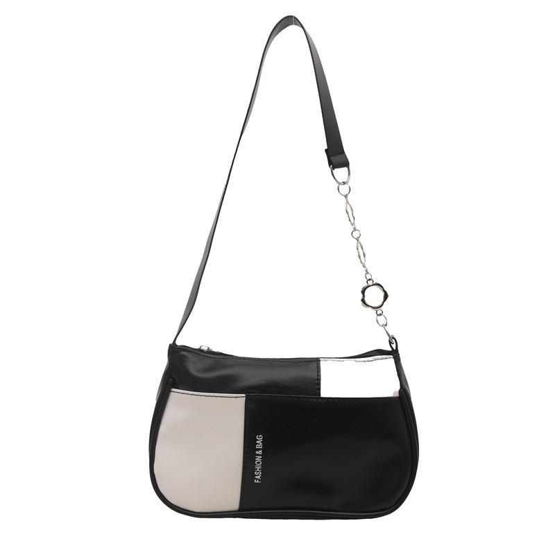 Chic Colorful Patchwork Chain Underarm Bag For Women Elegant Everyday Use