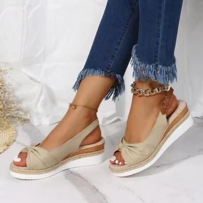 Moda Mulheres Sandálias Plataforma Moda Fivela Peep Toe Conforto Cunhas Sandálias Verão Sapatos Resistente ao Desgaste para Mulheres Sandalias De Mujer