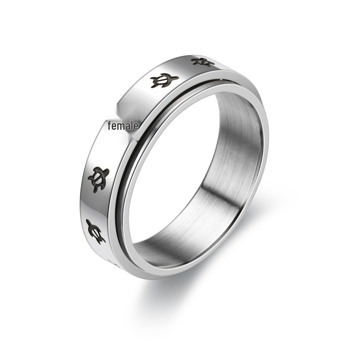 Вращающееся кольцо-крест из титановой стали против тревожности для пары Size 12