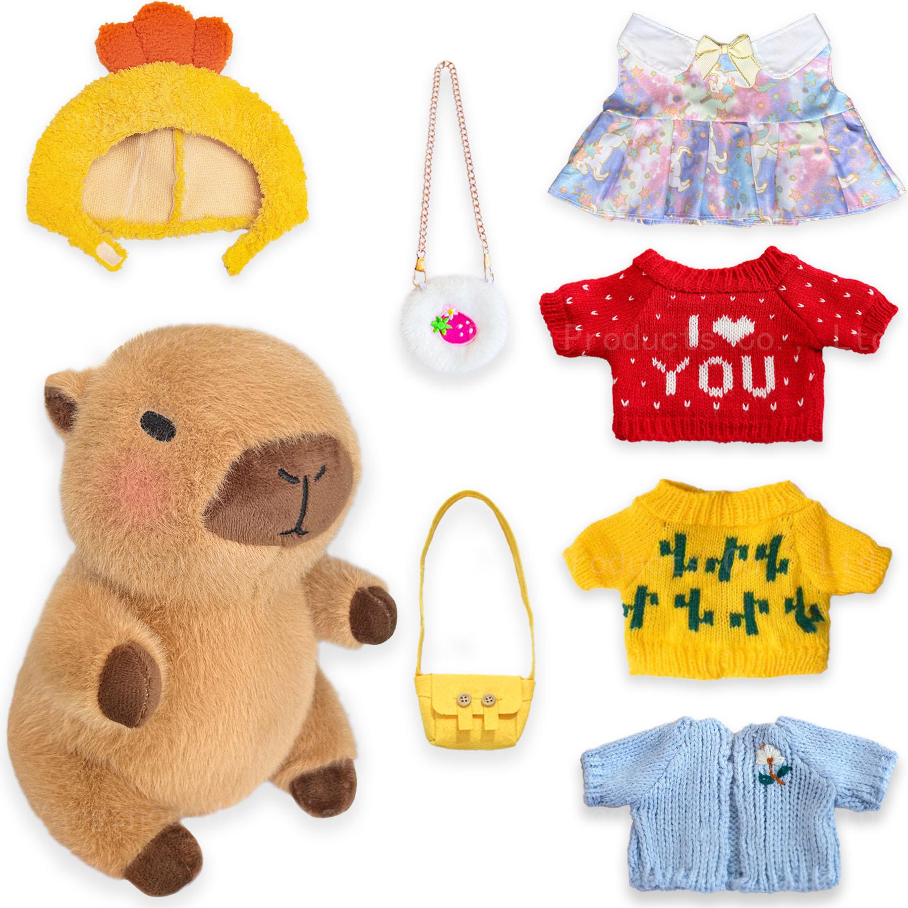 Peluche Capybara Avec Vêtements Et Accessoires Sur Le P 10,2 Pouces (Environ 25,9 cm) Peluche Capybara Mignonne 26cm red